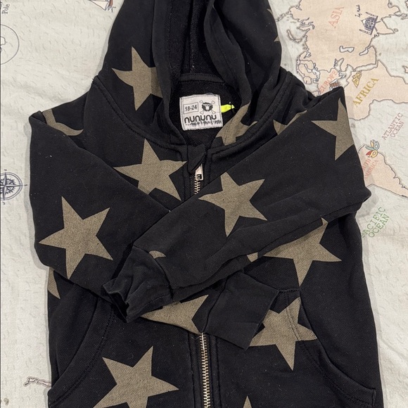 Nununu Black and Gold Star Hoodie for Kids - Picture 3 of 3